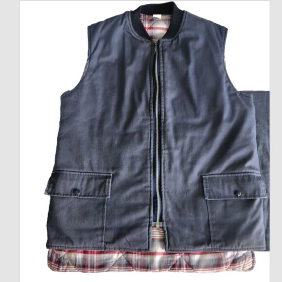 Vintage Sears Vest Men's Size 38 - 40 Wearmaster Lined Fall Vest Blue W/ Pockets - Picture 3 of 11
